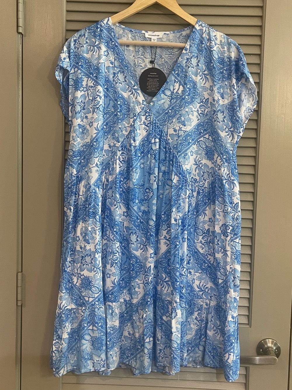 Mittoshop Lightweight Blue Printed Dress